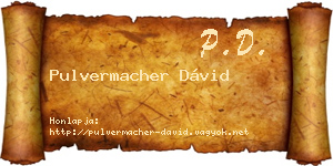 Pulvermacher Dávid névjegykártya